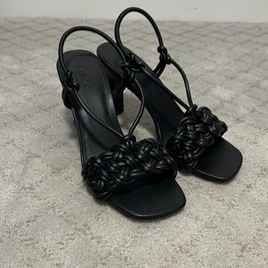Vince heels black braided leather size 7.5